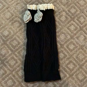 boot cuff socks with tan rose
